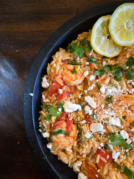 🔥 Harissa Shrimp Orzo